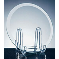 Tireless Effort Beveled Disc Award on Acrylic Stand - Jade Glass (4"x3/16")
